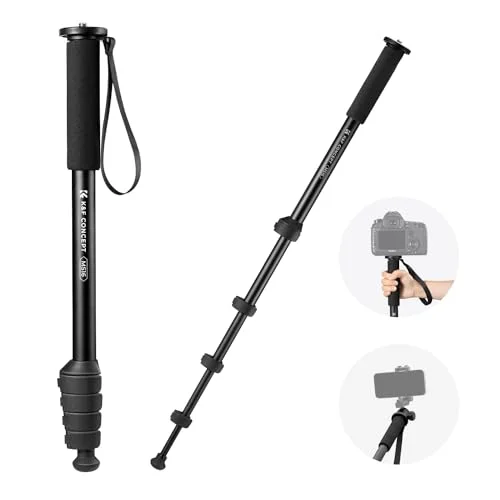 K&F Concept Monopode 160cm, Trépied de Voyage Multifonctionnel Amovible pour Gopro DSLR avec Cordon Anti-Perte, Extensible Appareil Photo, Charge Max 5kg, Poids 0,33kg – MS16 - Saldi Straordinari – Offerte Speciali Disponibili Adesso - {'count': 1, 'name': 'Multifonctionnel'}