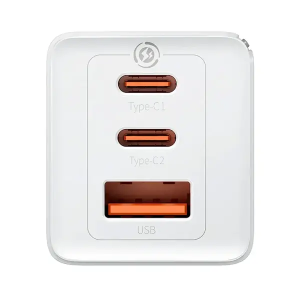 Boitier de charge mural rapide Baseus avec 3 supports – 1 USB et 2 type-C – 65W – Blanc – CCGP120202 - Saldi Straordinari – Offerte Speciali Disponibili Adesso - {'count': 1, 'name': 'Spin'}