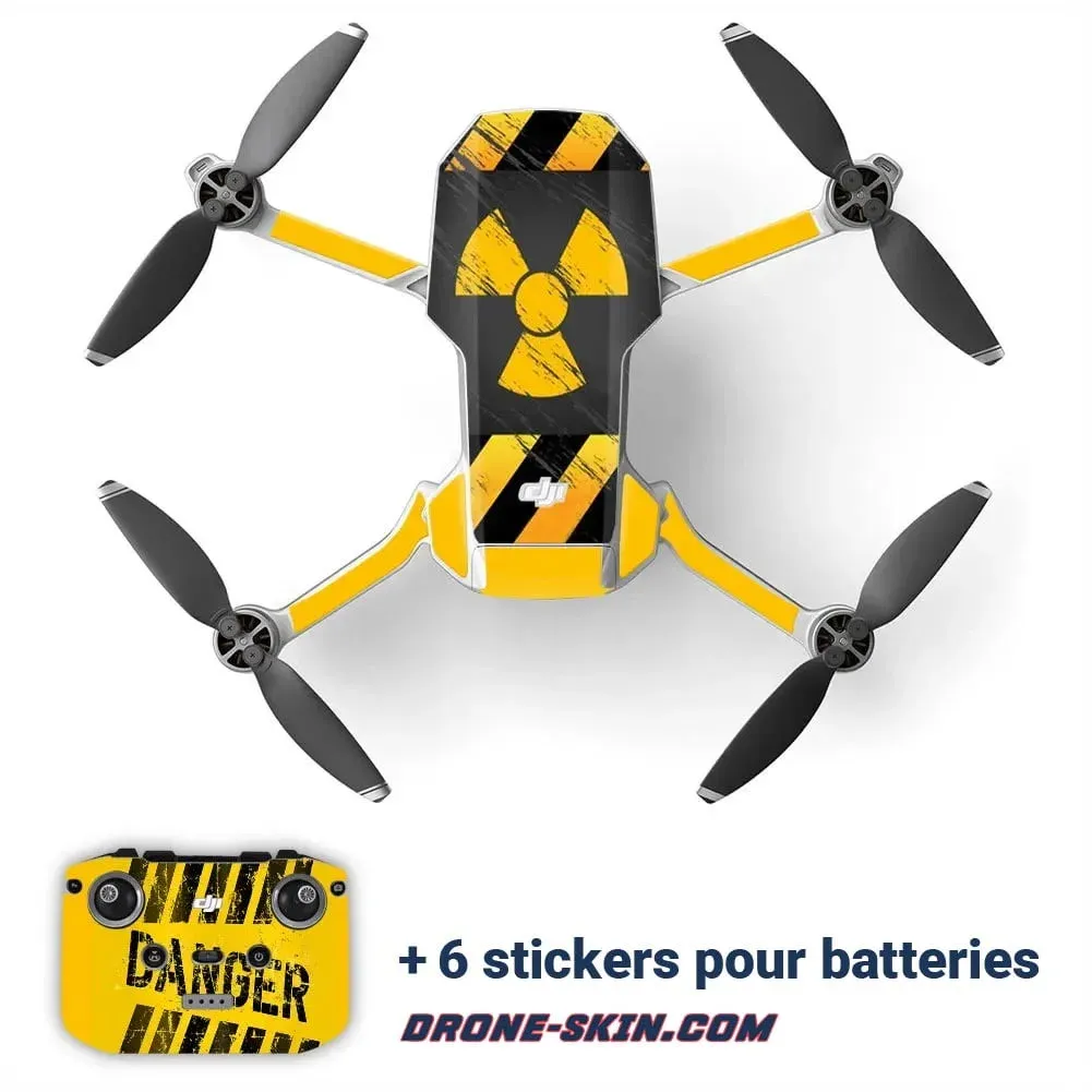 Sticker pour Drone DJI USV mini 1 et 2 Danger Radioactive - ​Drones Professionnels & Grand Public | Boutique Française