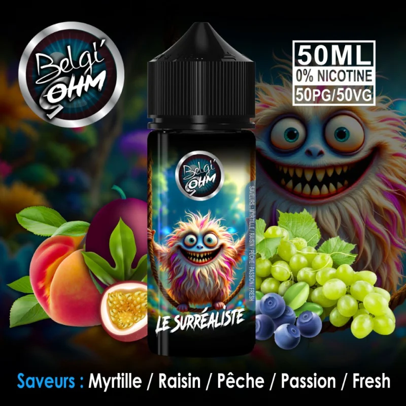 E-liquide Myrtille Raisin Pêche 038 Passion Surréaliste Belgi’Ohm Saldi Straordinari Offerte Speciali Disponibili Adesso
