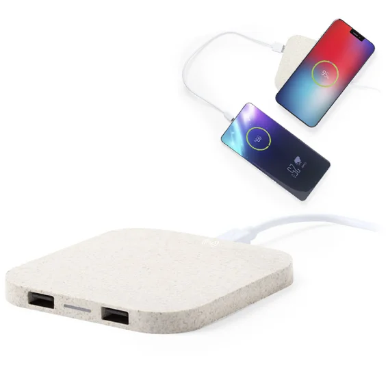 Batterie 2100 mA / Chargeur à induction 5W en plastique végétal - Vins Rouges Harmonieux recyclé pour Chaque Occasion
