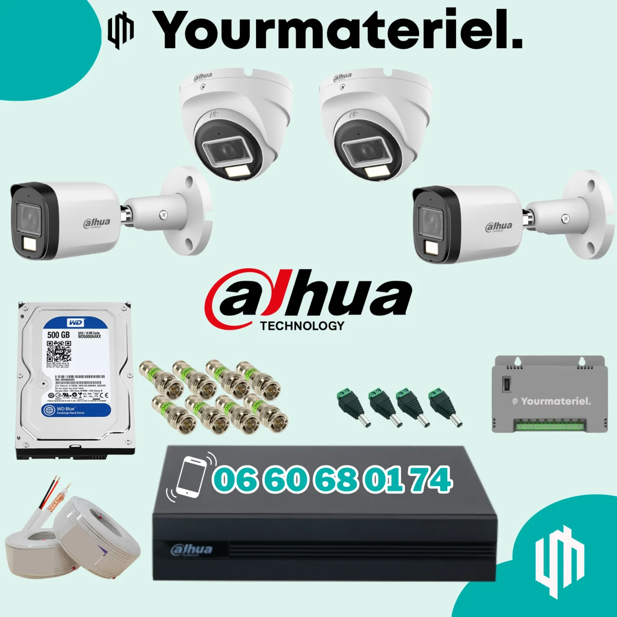 Pack Dahua 4 Cameras 2Mp couleur Promotion 2025 - Saldi Straordinari – Offerte Speciali Disponibili Adesso - Caméra surveillance