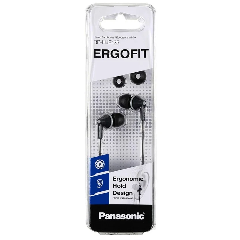 Ecouteur RP-HJE125E-K avec câble intra-auriculaire – Noir – Panasonic - Organisation de la maison avec des solutions de rangement PANASONIC RP-HJE125E-K In-ear Écouteurs Noir