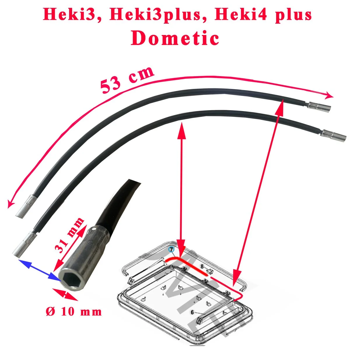 Dometic, paire de câble écouteurs pour les Heki3, Heki3plus, Heki4 plus - Accessoires Outdoor pour Plus de Liberté de Mouvement