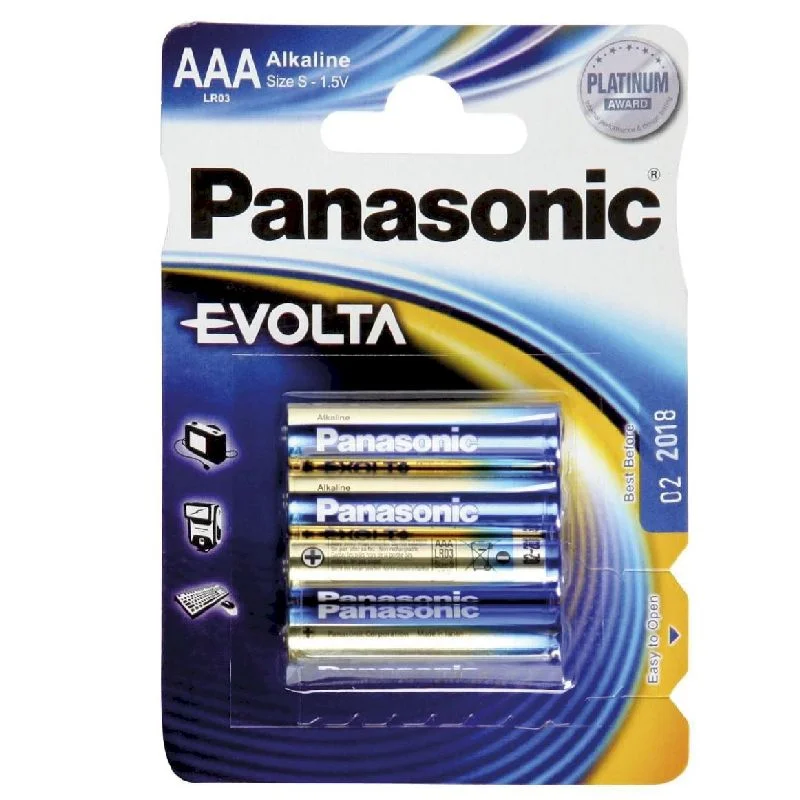 Pile Alcaline Panasonic LR03 AAA EVOLTA -x4 - Saldi Straordinari – Offerte Speciali Disponibili Adesso - panasonic lr03 aaa