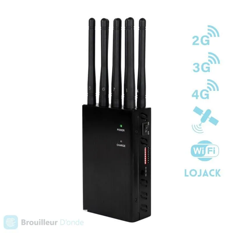 Brouilleur de Téléphone 8 Antennes 2G/3G/4G - ​Drones Professionnels & Grand Public | Boutique Française​ - drone portatif brouilleur téléphone antenne - ​drone amp boutique