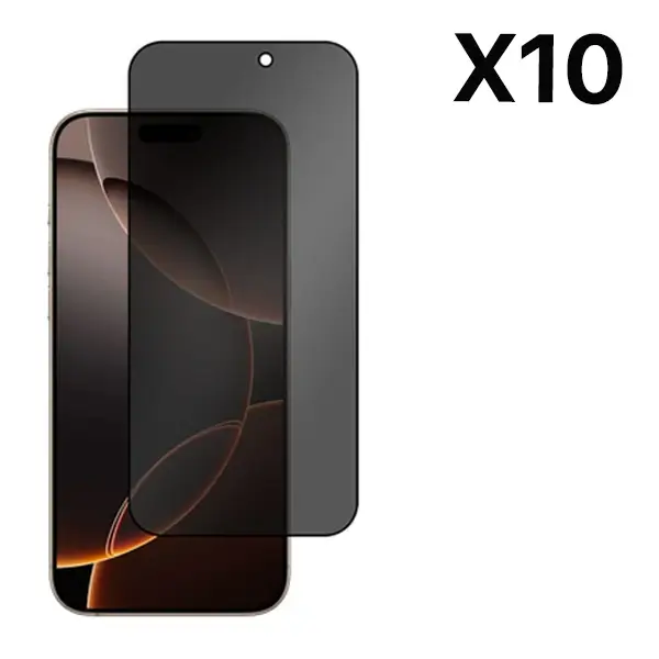 Pack de 10 Antichoc 2.5D/3D – Verre anti-espions – Pour iPhone 15 Pro Max - Saldi Straordinari – Offerte Speciali Disponibili Adesso Verre Trempé Anti-Spy avec Applicateur pour Apple iPhone 17 Pro Max | ESR