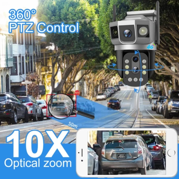 Caméra de Surveillance 4G PTZ 3 Objectifs 6MP 4K V380 Pro - Saldi Straordinari – Offerte Speciali Disponibili Adesso - Caméra extérieure
