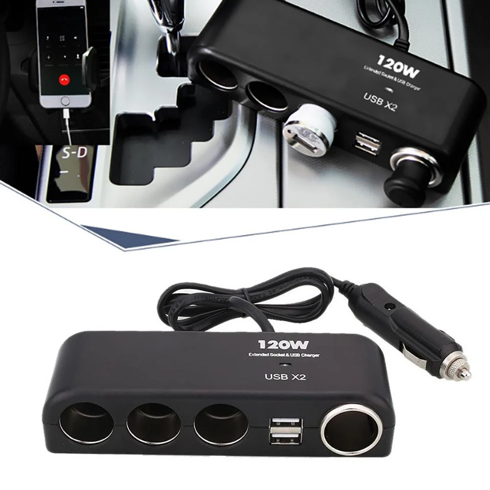 Adaptateur chargeur voiture allume cigare multi-prise séparateur prise cigare distributeur d’alimentation double Usb pièces intérieures Vins Rouges Harmonieux Occasion