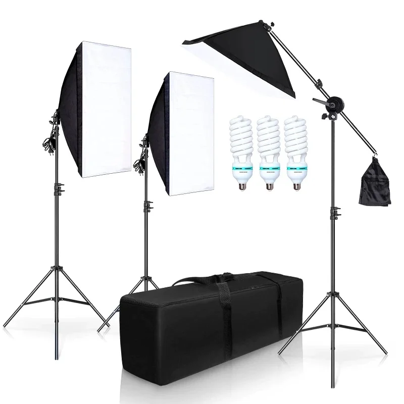 Kit d’éclairage pour Studio de photographie, boîte à lumière avec 3 ampoules 5500K, pour Photo et vidéo, continu, pour YouTube - ​Drones Professionnels & Grand Public | Boutique Française​ - {'count': 1, 'name': 'écran'}