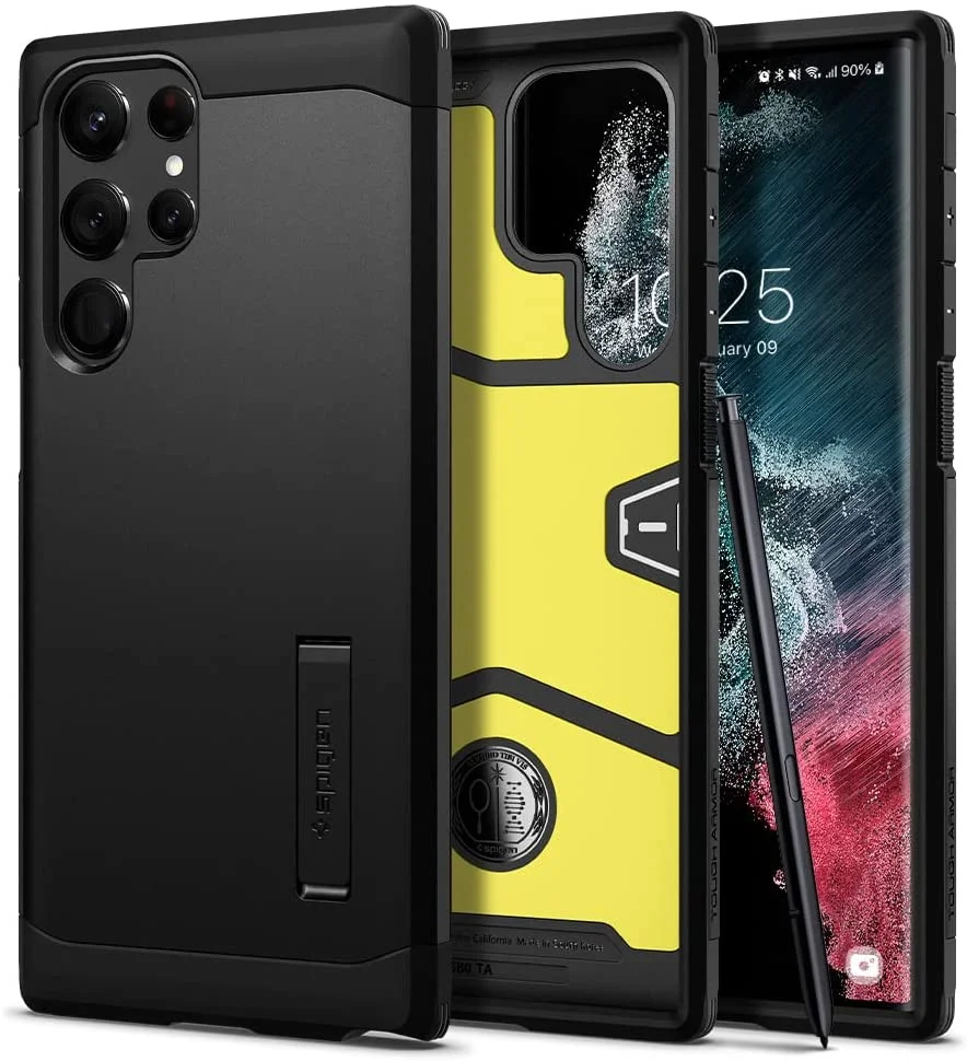 Coque de protection compatible avec Samsung Galaxy S22 Ultra 5G – Noir – Spigen Tough Armor - Organisation de la maison avec des solutions de rangement - {'count': 1, 'name': 'couleur'}