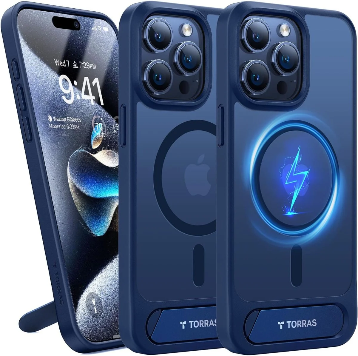 Coque Pstand pour iPhone 15 Pro, avec MagSafe et béquille intégrée, bleu marine – Torras - Organisation de la maison avec des solutions de rangement Étagères de rangement pour bureau H86cm - LOTUS