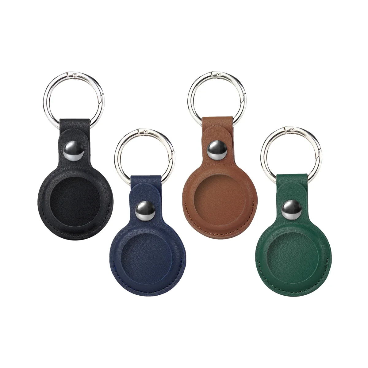 Porte-clés multicolore en haut cuir PU pour AirTags d’Apple (4 pcs) - E-shop mondial – Produits durables, modernes et accessibles partout