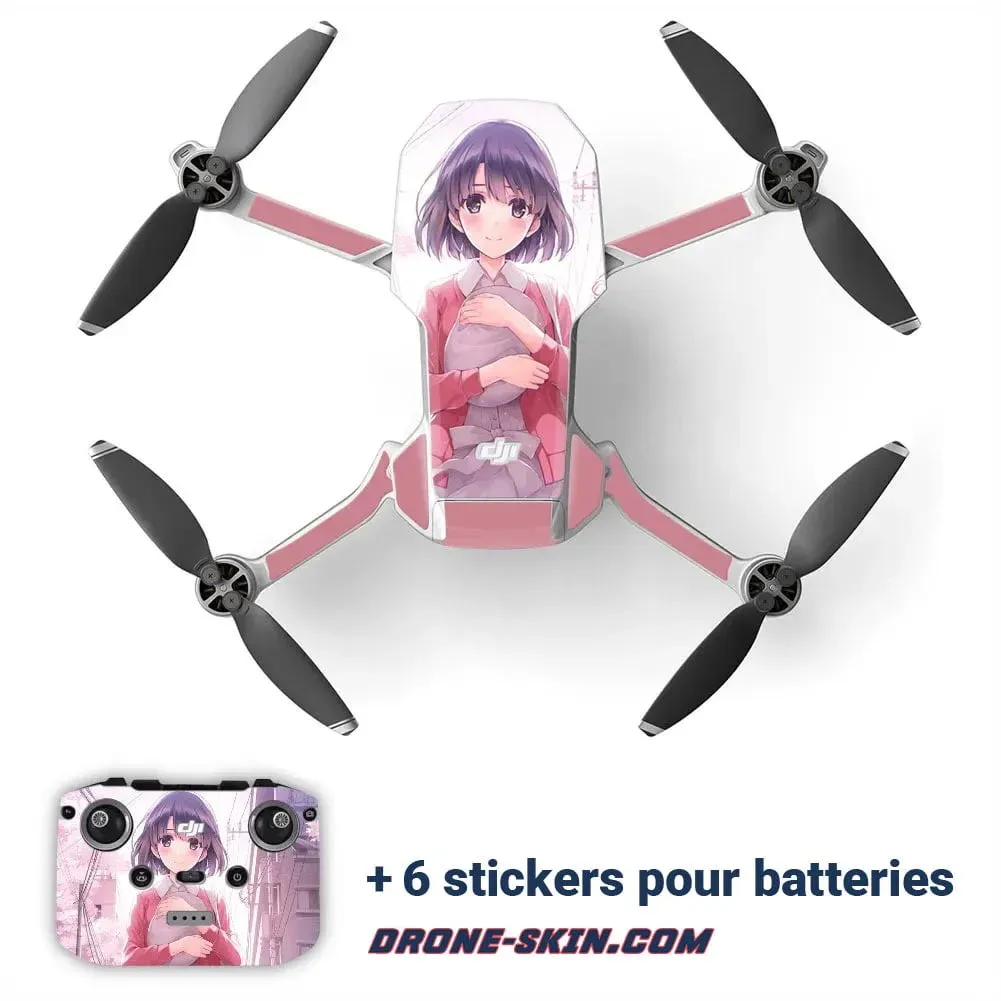 Sticker pour Drone DJI mini 1 et 2 Pink Manga - ​Drones Professionnels & Grand Public | Boutique Française​ - backpack drone ​drone amp boutique