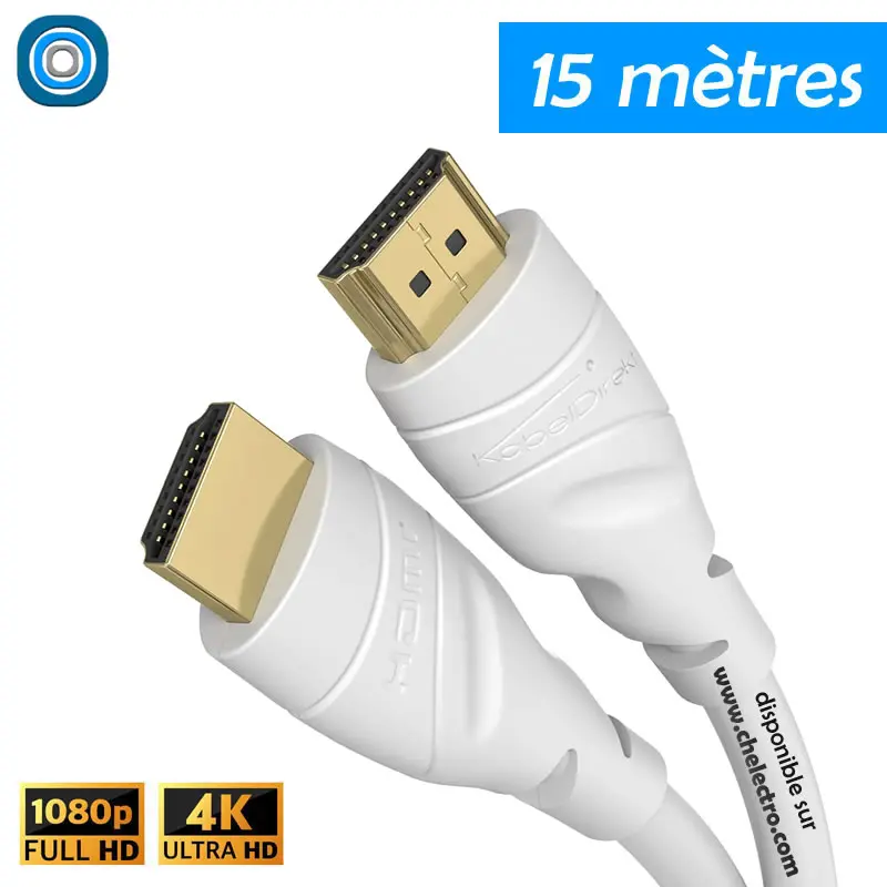 Câble HDMI Premium 2K4K | 15m - ​Drones Professionnels & Grand Public | Boutique Française​ - Kappa