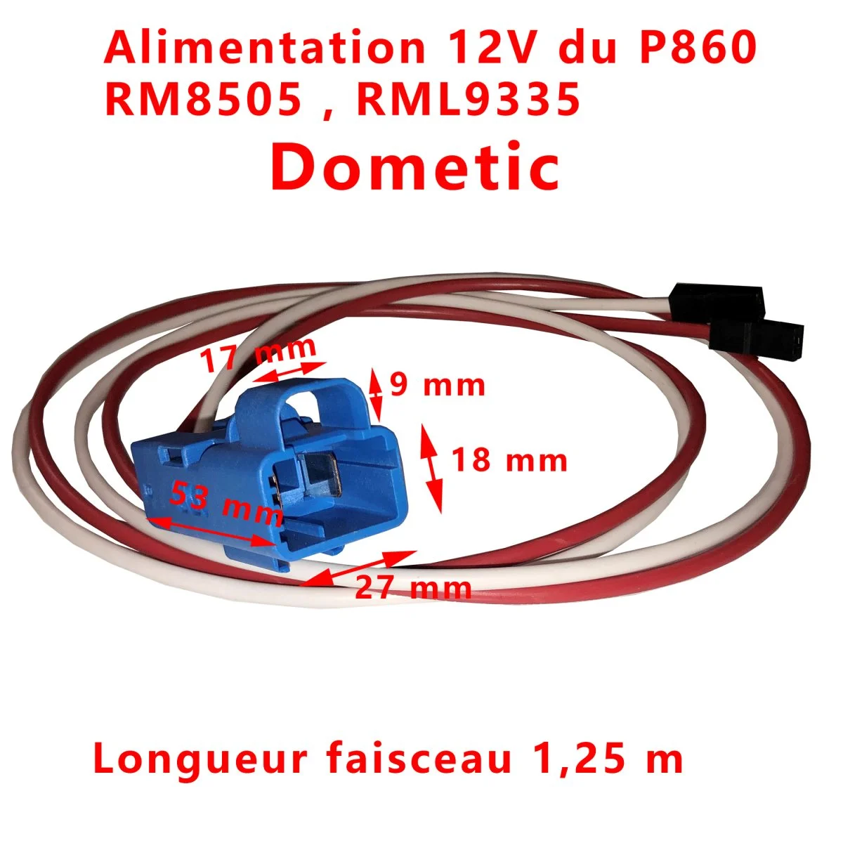Câble de connection P860 alimentation 12V pour les RM8505, RML9335 par Dometic - Accessoires Outdoor pour Plus de Liberté de RM8501 Mouvement