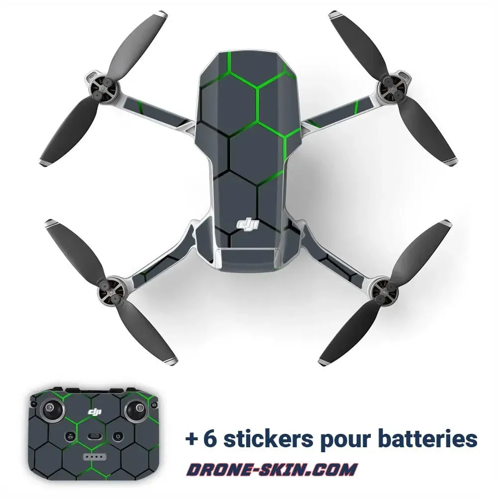 Sticker pour Drone DJI mini 1 et 2 Hexagones - ​Drones Professionnels & Grand Public | AE5 Boutique Française