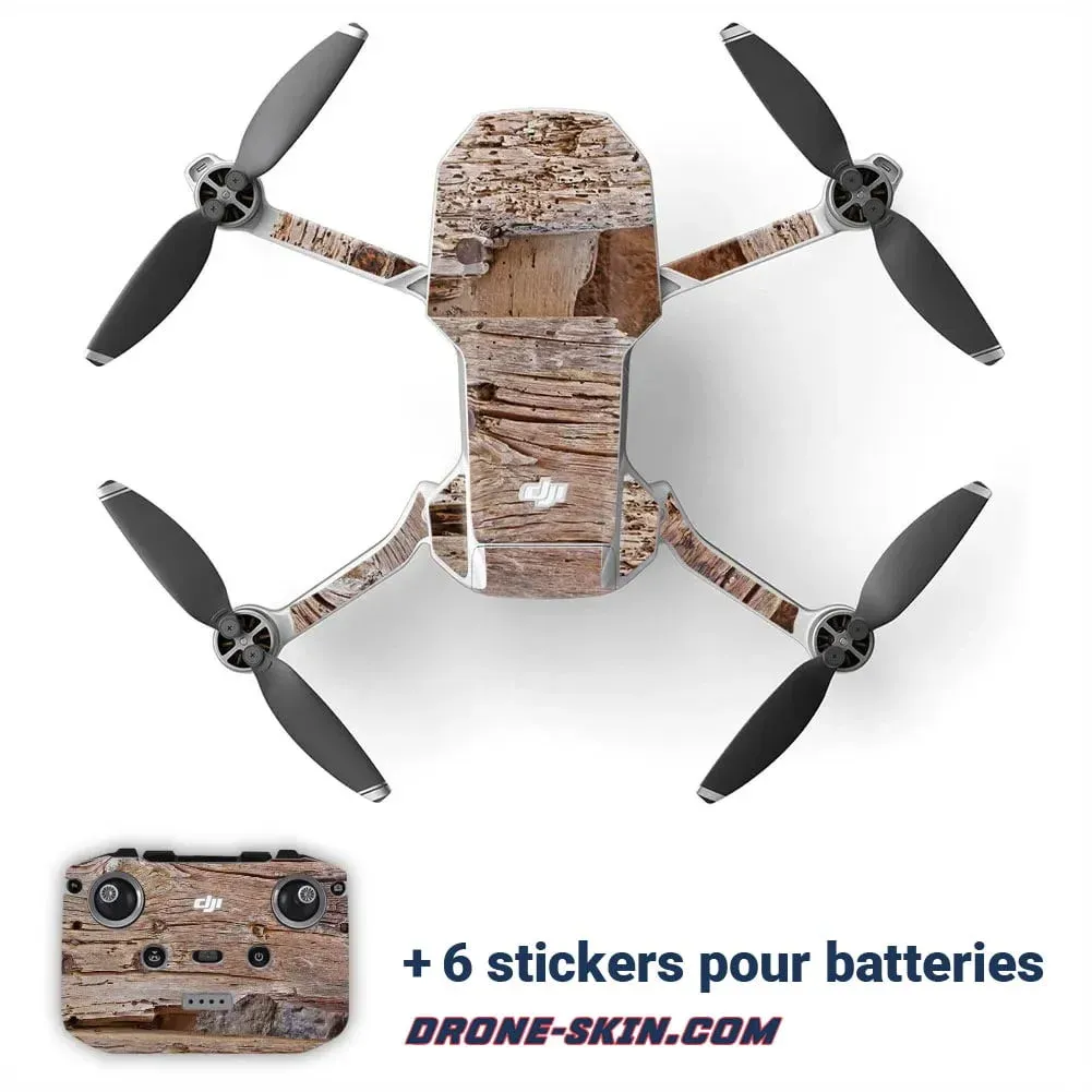 Sticker pour Drone Jammer DJI mini 1 et 2 Old Wood - ​Drones Professionnels & Grand Public | Boutique Française