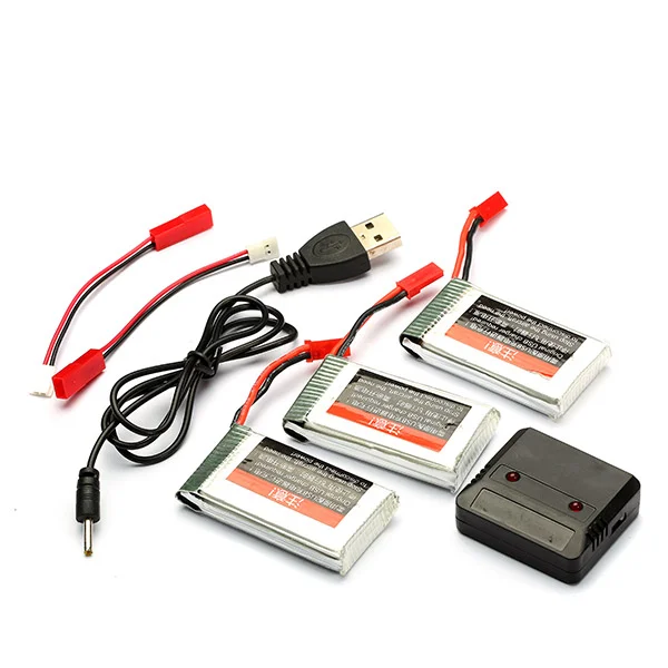 Pack 3 Batteries 3.7V 1100mah Améliorées & Chargeur 2 en 1 pour JJRC H11C H11D H11WH - Offre limitée dans le temps ⏳ Ne tardez pas à commander ! para JJRC X38 Piezas de Drones cuadricóptero RC sin escobillas 3,7 V  1800mAh batería Iones Litio + Kit Accesorios línea Carga 2 en 1 :