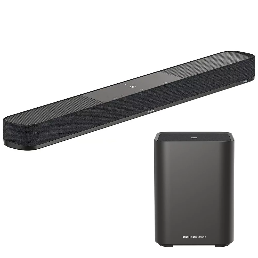 Sennheiser AMBEO Soundbar Plus + AMBEO Sub - ​Drones Professionnels & Grand Public | Boutique Française​ Sennheiser AMBEO Soundbar - Dolby Atmos Soundbar