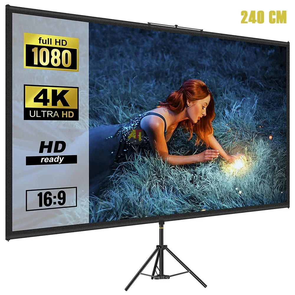 Écran de projection 240 cm x 240 cm – Portable avec Trépied - Saldi Straordinari – Offerte Speciali Disponibili Adesso - Trepied eyeplay screen