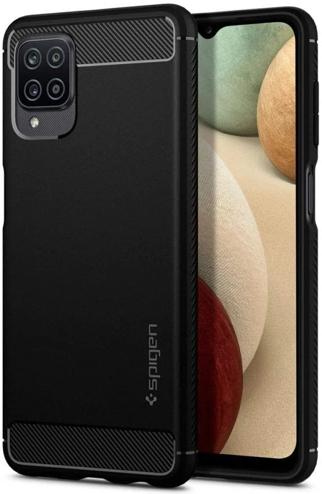 Coque protection compatible Samsung Galaxy A12 Samsung Galaxy M12 Noir Mat Spigen Rugged Armor Organisation maison solutions rangement