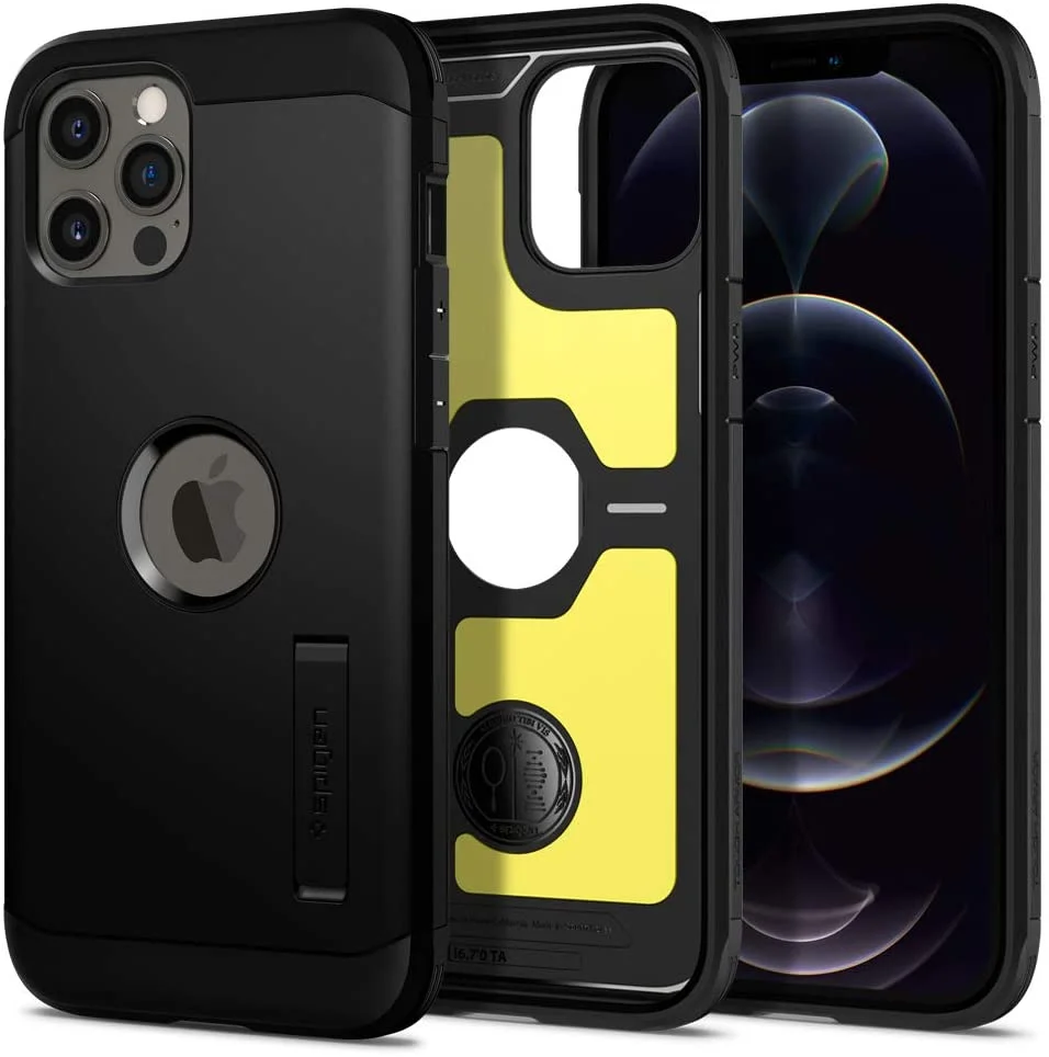 Coque protection antichoc compatible iPhone Pro Max Noir Spigen Tough Armor Organisation maison solutions rangement