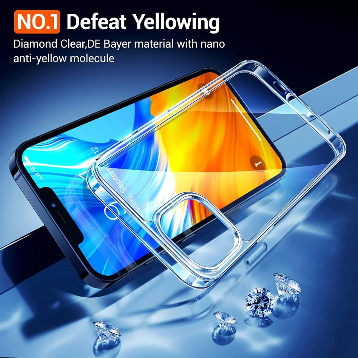 Coque en Silicone Rigide pour IPhone 12/12 Pro – Militaire SGS Antichoc et Technologie n°1 Anti-jaune – Diamond-G – Transparente – TORRAS - Organisation de la maison avec des solutions de rangement 7 pièces Boîtes de rangement en plastique transparent