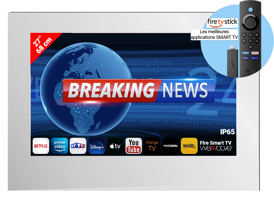 Fire Smart TV miroir 68 étanche cm (27″) étanche triple tuner HEVC, haut-parleurs invisibles, avec encastrement - Saldi Straordinari – Offerte Speciali Disponibili Adesso