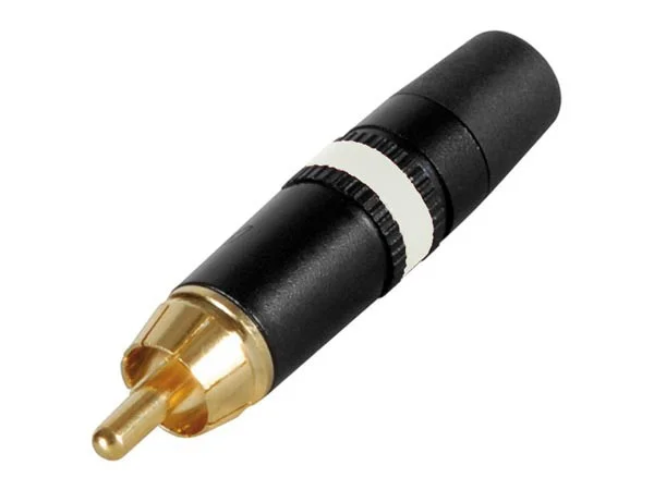 Neutrik Fiche RCA Noir métal Contact Bague Blanche Saldi Straordinari Offerte Speciali Disponibili Adesso