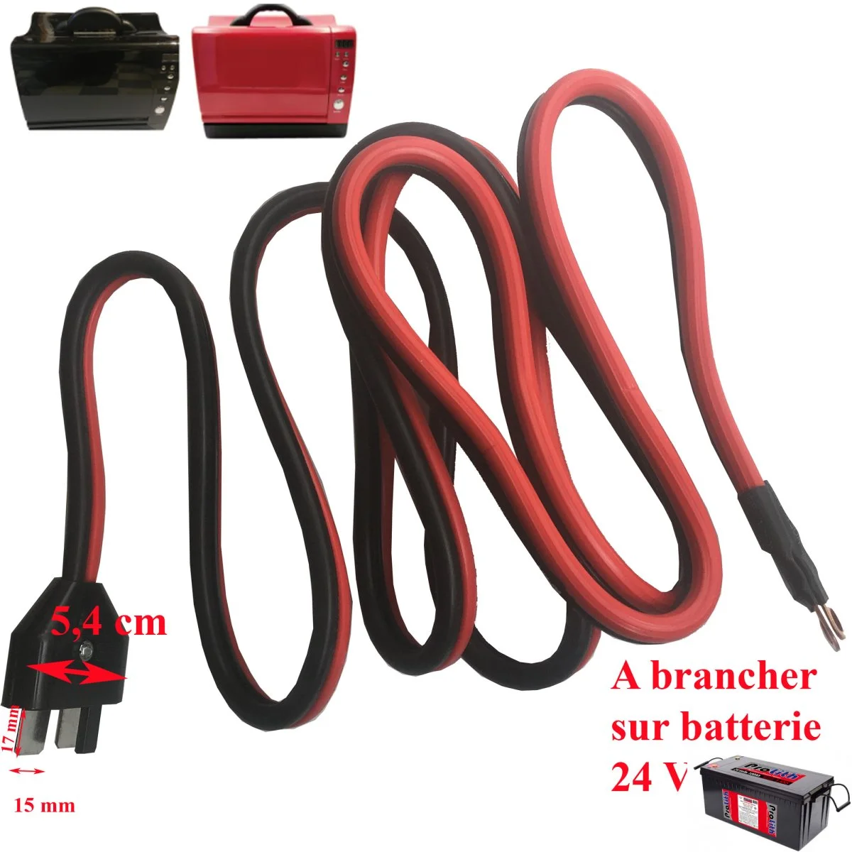 Cable pour le branchement aux batteries du Micro-ondes 7 litres, la puissance du micro-ondes sera de 450W - Accessoires Outdoor pour Plus de Liberté de Mouvement Schéma de Câblage de la Batterie Lithium Dyness B4850 (2,4 kWh)