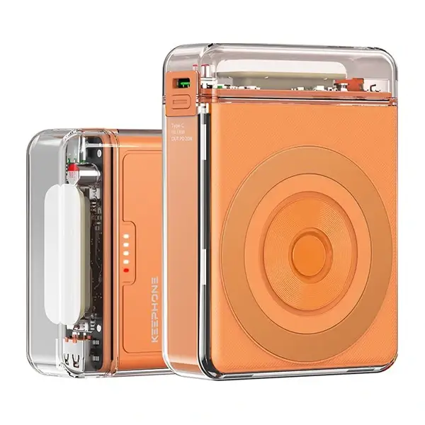 PowerBank à charge rapide multifonctions Keephone Nova Power – 10000mAh – PD 20W – Charge par MagSafe 15W – 1 Port type-c – 1 port USB – Veilleuse à mm deux modes intégrée – Orange – KPNOVPOWPB24OG - Saldi Straordinari – Offerte Speciali