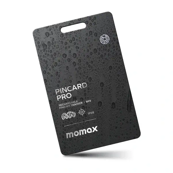 Tracker connecté Momax PinCard Pro – Rechargeable – Capacité de la batterie 100 mAh – IP68 – Compatibilité des appareils Identifiant Apple – Liée à Find My App – BR9D - Saldi Straordinari – Offerte Speciali Disponibili Adesso MOMAX Batterie Externe