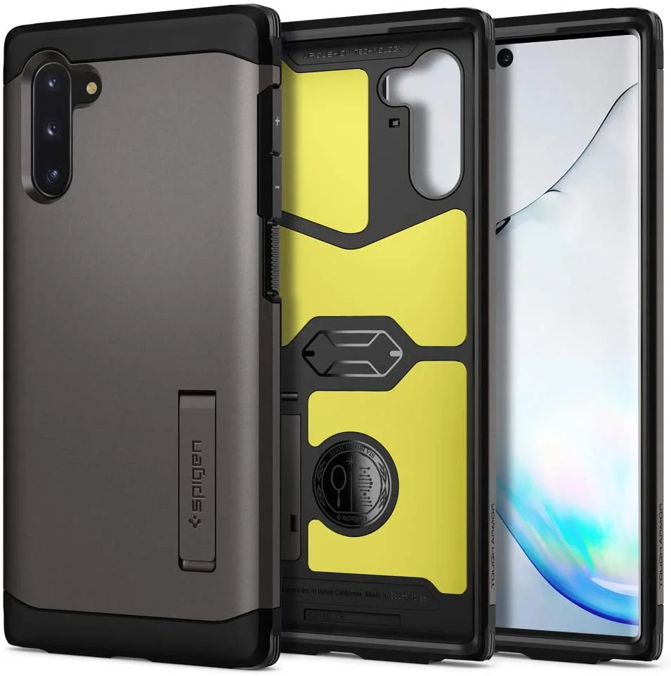 Coque compatible avec Samsung Galaxy Note 10 – Gunmetal – Spigen Tough Armor - Organisation de la maison avec des inoxydable solutions de rangement