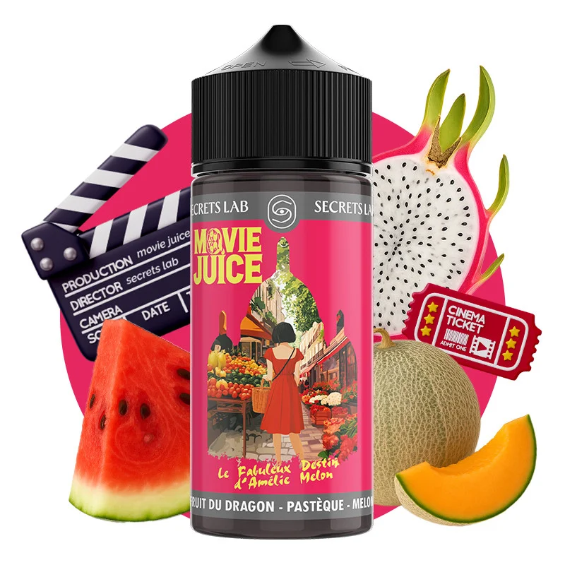 E-liquide Fruit du Dragon, Pastèque & Melon – Le Fabuleux Destin d’Amélie Melon 100ml – Movie Juice / Secret’s by Lab - Saldi Straordinari – Offerte Speciali Disponibili Adesso