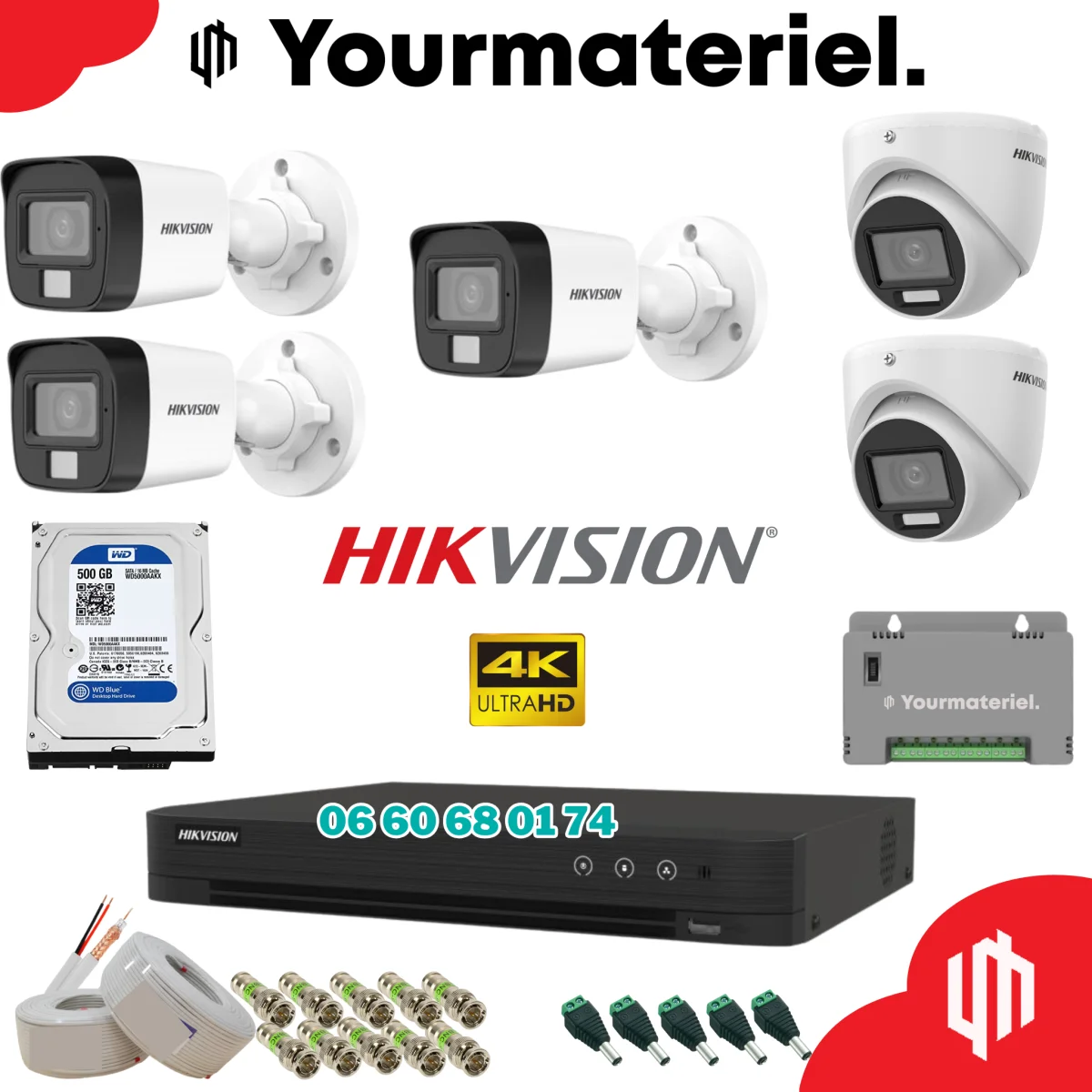 Pack Hikvision 5 cameras couleur 4K/8mp Offres Spéciales 2025 - Saldi Straordinari – LED Offerte Speciali Disponibili Adesso