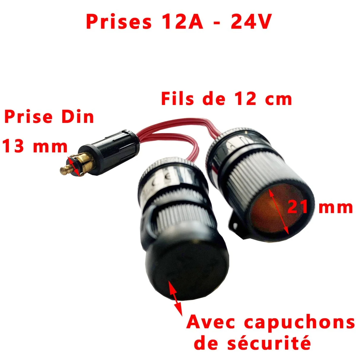 Double prise allume-cigare 12 A maxi 288 W + prise renforcée 6- 24 V - Accessoires Outdoor pour Plus de Liberté de Mouvement