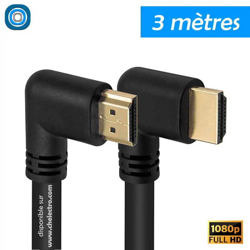Câble HDMI Amazon.fr angulaire | 3m - ​Drones Professionnels & Grand Public | Boutique Française