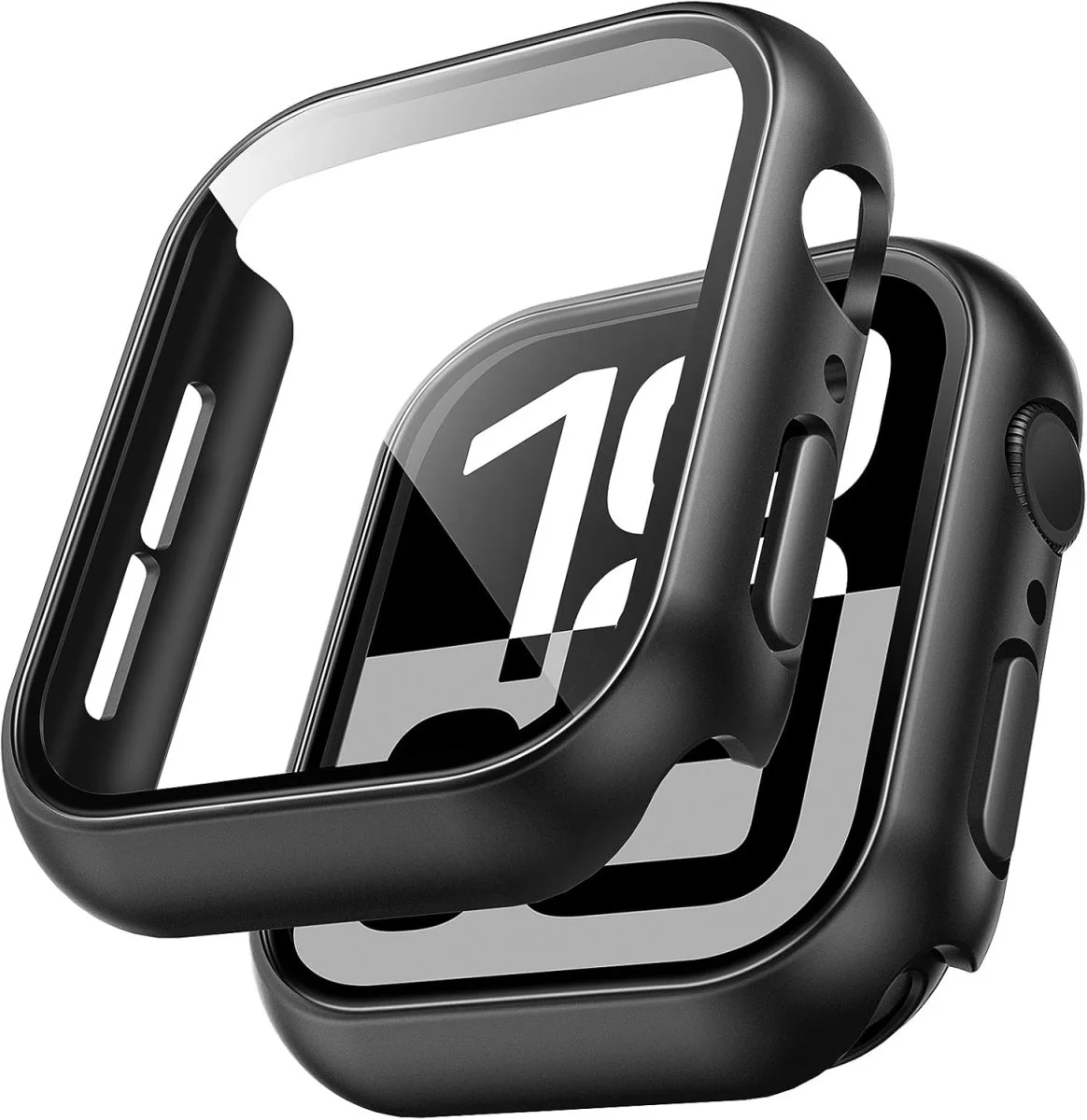 Coque Compatible Apple Watch Series mm Sensible Toucher Verre iWatch Series 46mm Noir Pièces PC Organisation maison solutions rangement
