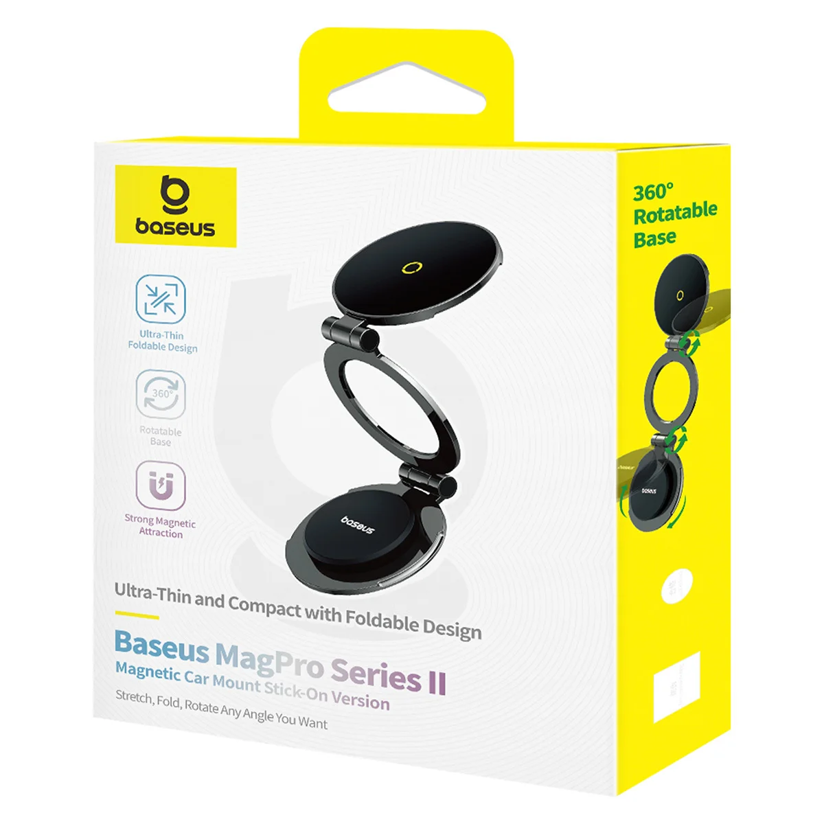 BASEUS MAGPRO SERIES II – MAGNETIC CAR MOUNT – MAG SAFE – ULTRA-THIN – 360 ROTATABLE – BLACK - ​Drones Professionnels & Grand Public | Boutique Française​ MAGEASY