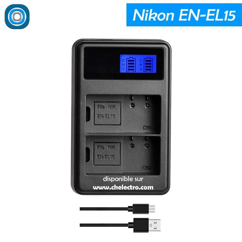 Double chargeur Nikon EN-EL15 - ​Drones Professionnels & Grand Public | Boutique Dymond Française