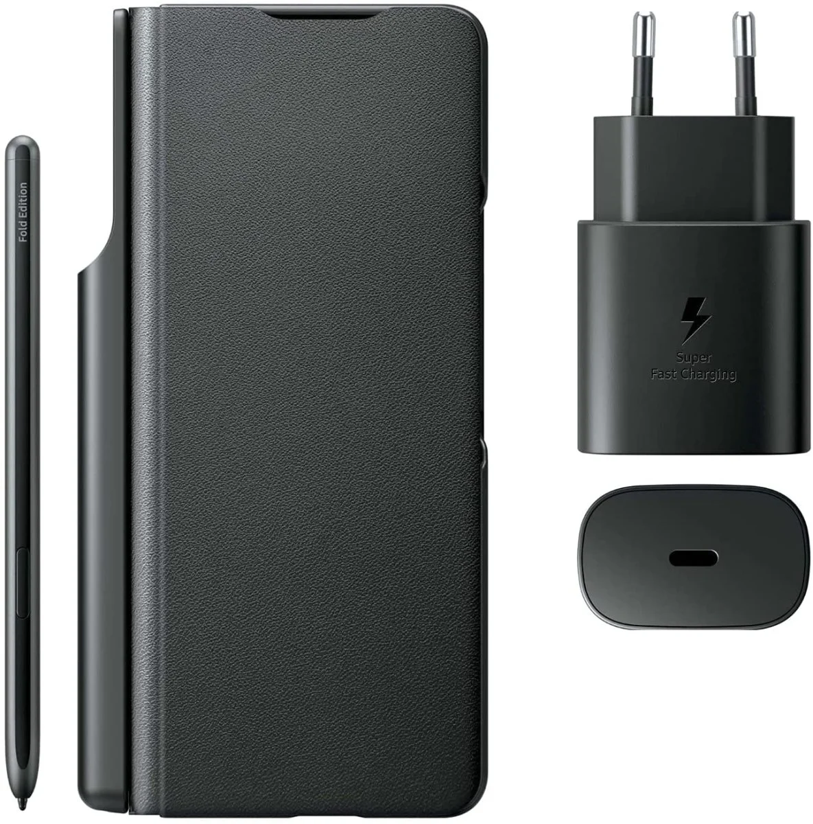 Étui de Protection à Rabat en Cuir pour Galaxy Z Fold 3 5G avec S Pen et Chargeur – Samsung - Organisation de la maison avec des solutions de rangement - {'count': 8, 'name': 'Rangement'}