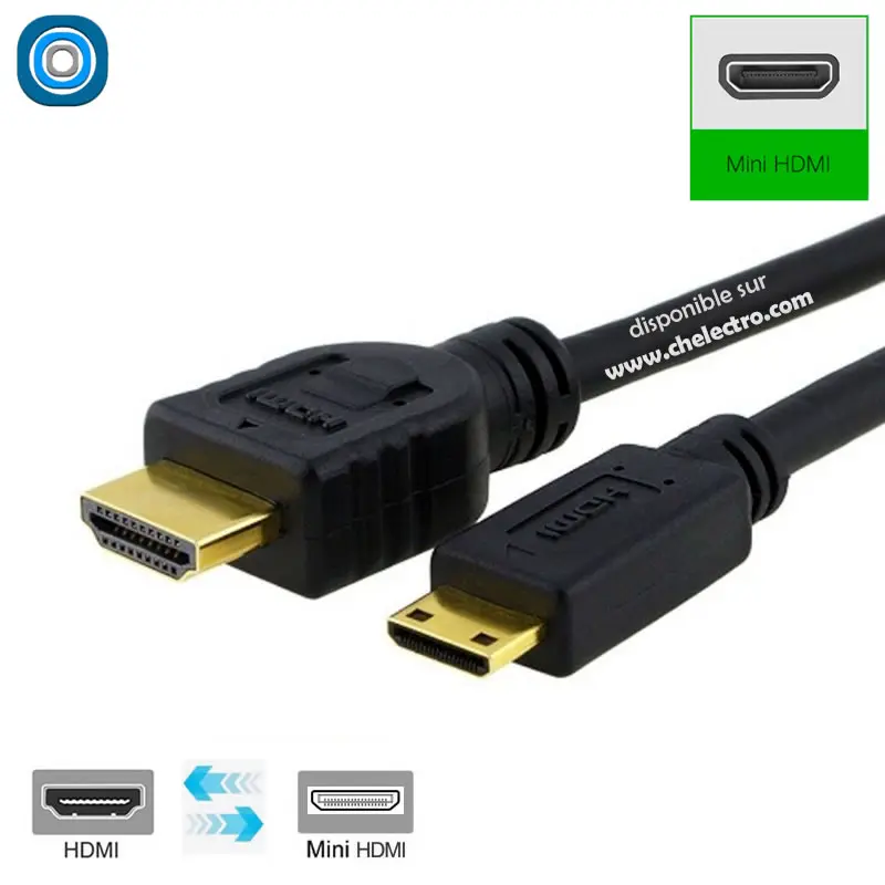 Câble Tie HDMI / mini HDMI | 3m - ​Drones Professionnels & Grand Public | Boutique Française