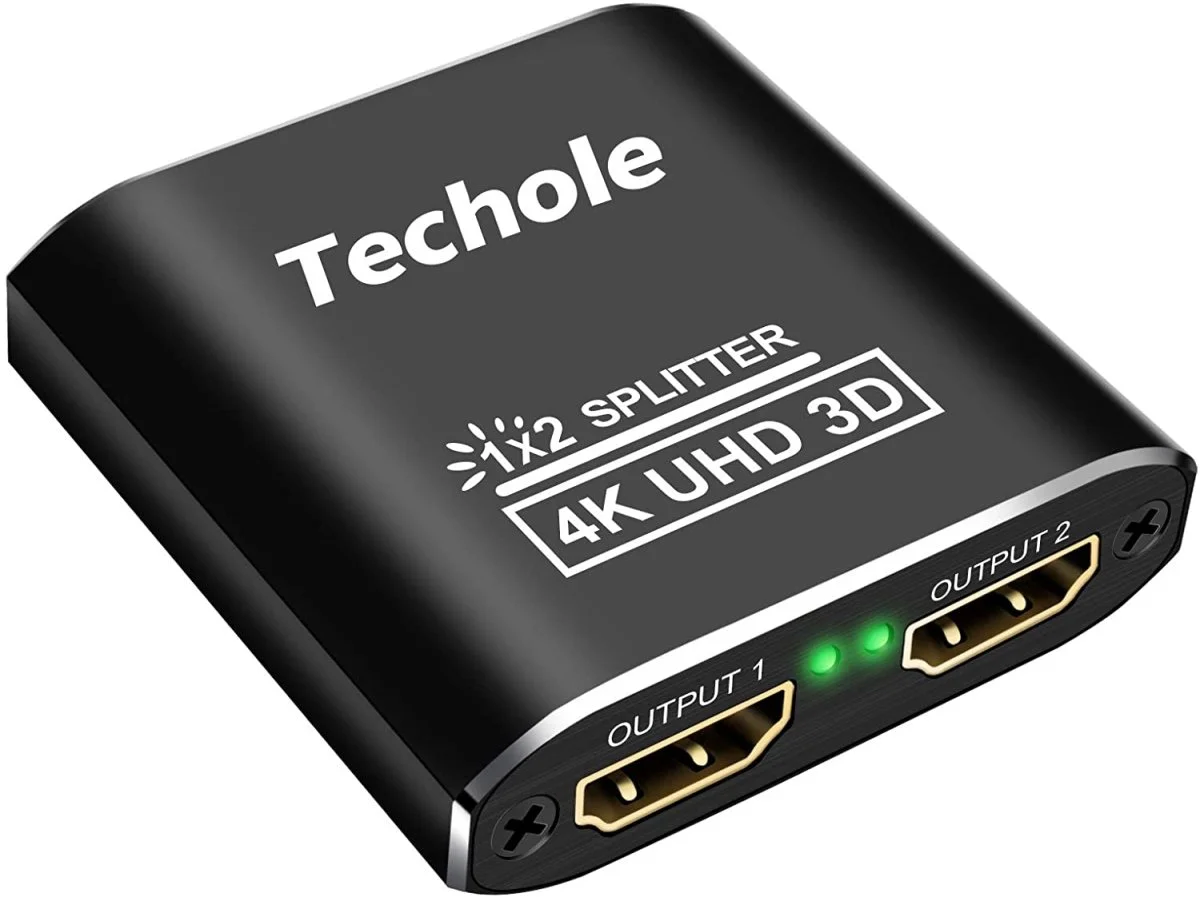 Répartiteur HDMI 4K en aluminium 1 entrée et 2 sorties, 3D, UHD, 1080P, HDCP pour Xbox, PS4, PS3, lecteur BLU-Ray, HDTV, DVD, DVR, Apple TV – Techole - Organisation de la maison avec des solutions de rangement - {'count': 1, 'name': 'PIER'}