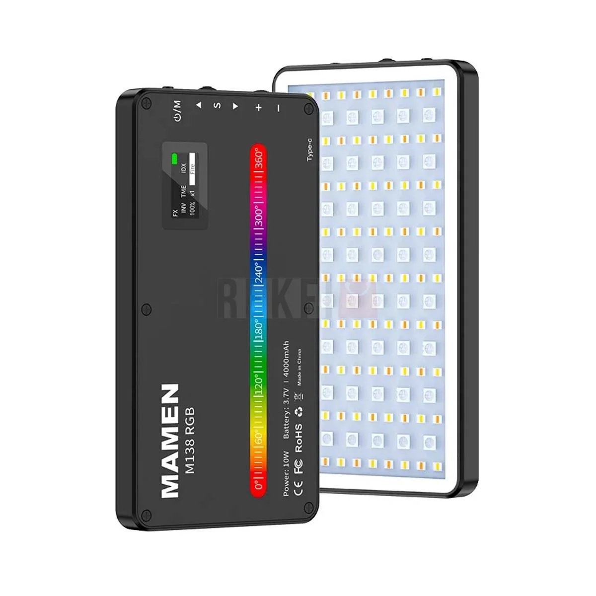 Mamen M138 RGB LED Vidéo Light 2500K–9000K avec 24 Effets & Batterie 4000mAh – Éclairage Compact pour Caméra, Smartphone et Vlogging - Saldi clair Straordinari – Offerte Speciali Disponibili Adesso